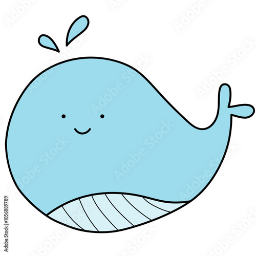 cute whale cartoon icon