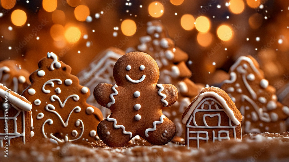 Christmas Gingerbread Man with Delightful Icing Designs Christmas Gingerbread Man with Delightful Icing Designs