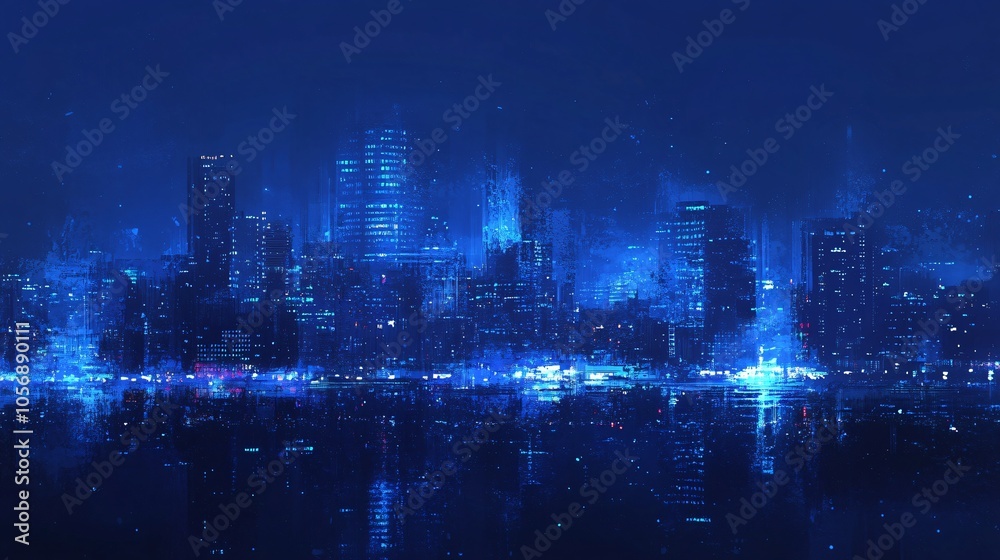 Futuristic City Skyline at Night Futuristic City Skyline at Night