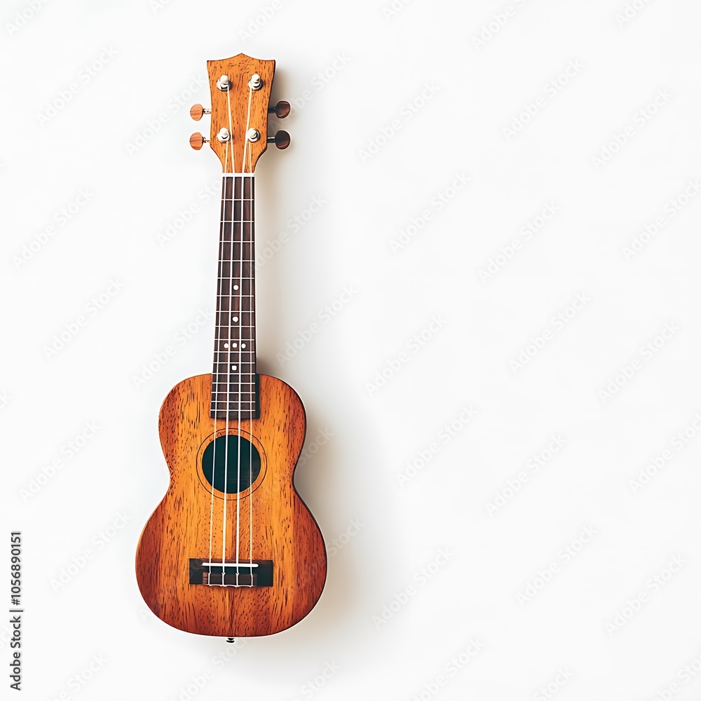 Naklejka premium A ukulele on a white background.