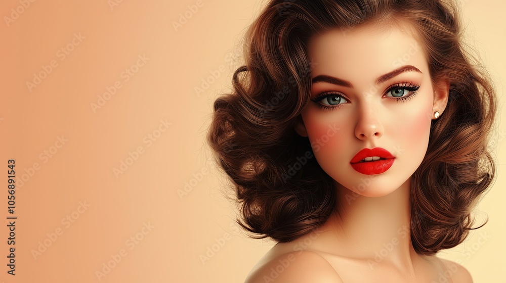 Fototapeta premium A woman with red lipstick