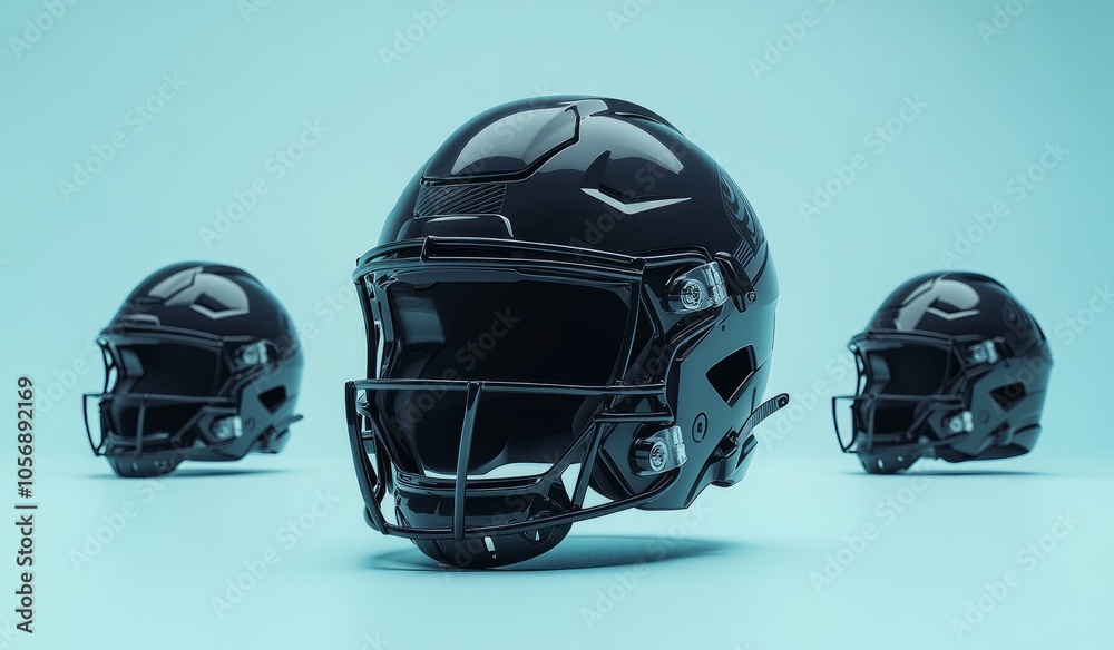 Sleek Black Football Helmet