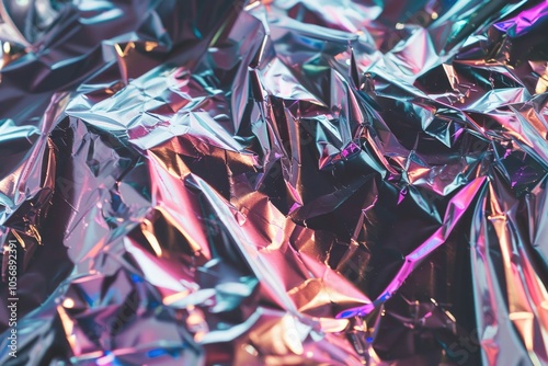 Close-up shot of a pile of foil, useful for food or product packaging-related themes photo