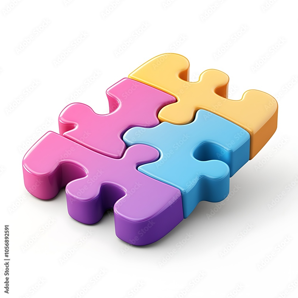 Cartoon jigsaw puzzle piece with bright colors on a white background. Cartoon jigsaw puzzle piece with bright colors on a white background.