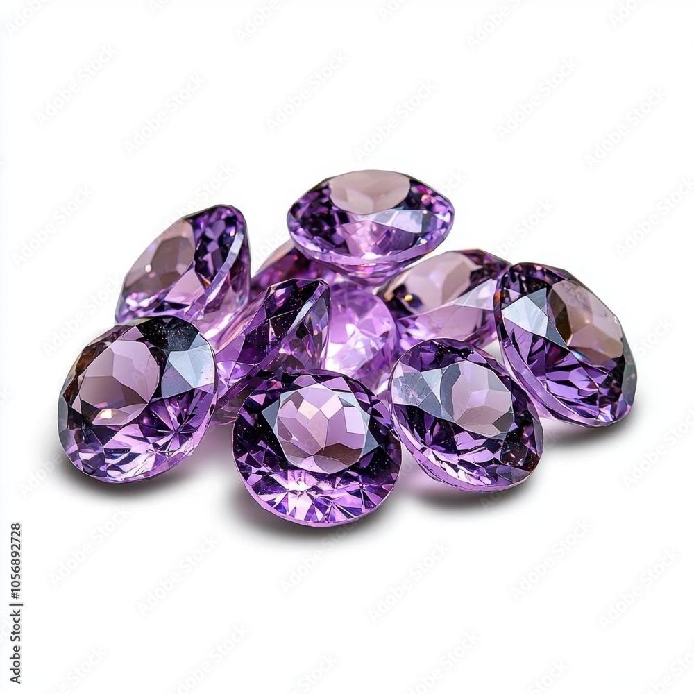 A photostock of sparkling gemstones on a white background, shiny and luxurious. A photostock of sparkling gemstones on a white background, shiny and luxurious.