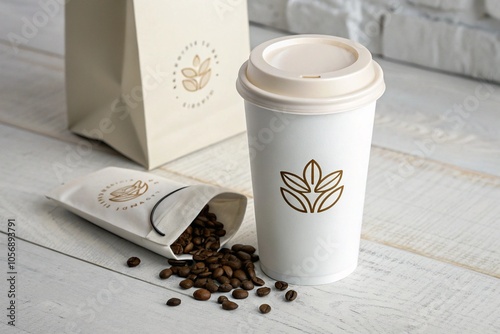 Minimalist White Coffee Packaging with a Secure Cap