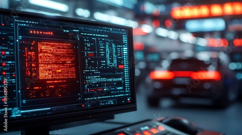 Exploring the intersection of advanced technology and automotive innovations in a futuristic urban landscape