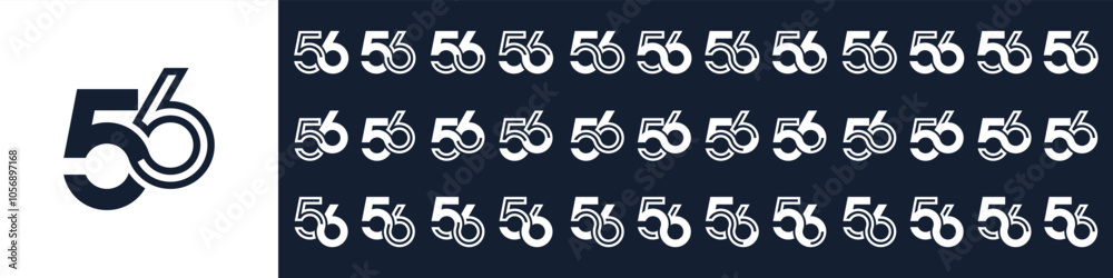 collection of creative number 56 logo designs. abstract fifty-six design vector illustration collection of creative number 56 logo designs. abstract fifty-six design vector illustration