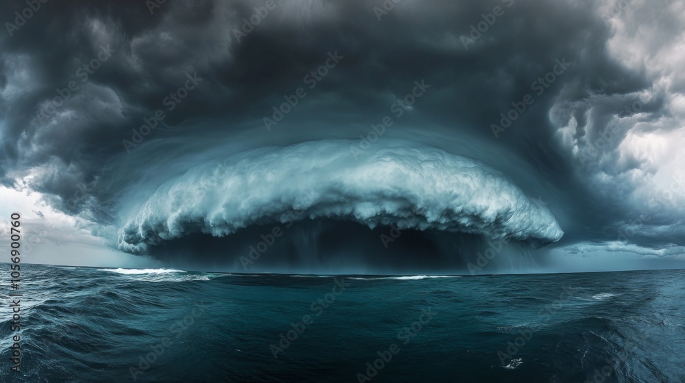 A Massive Storm Cloud Over a Rough Sea A Massive Storm Cloud Over a Rough Sea