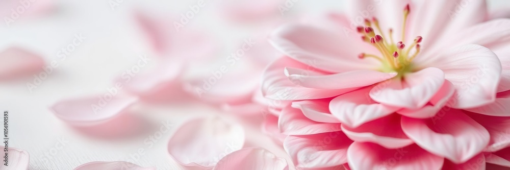 Several delicate pink petals floating and delicately stacked on top of each other, creating a beautiful and tranquil composition, feminine, romantic Several delicate pink petals floating and delicately stacked on top of each other, creating a beautiful and tranquil composition, feminine, romantic