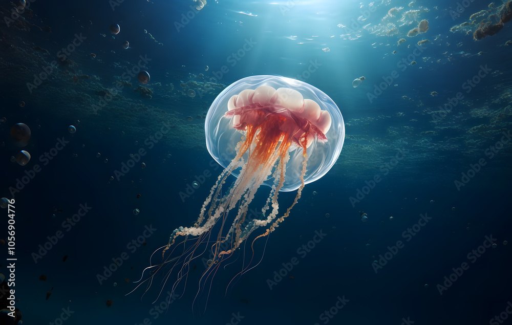Fototapeta premium Jellyfish floating gracefully