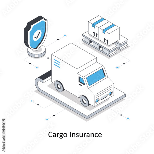 Cargo Insurance isometric stock illustration. EPS File stock illustration