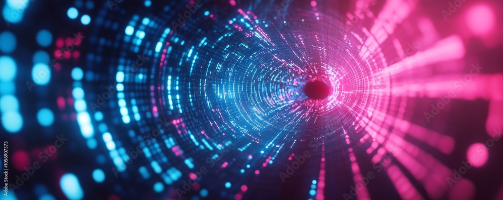 Abstract Neon Tunnel of Data Abstract Neon Tunnel of Data