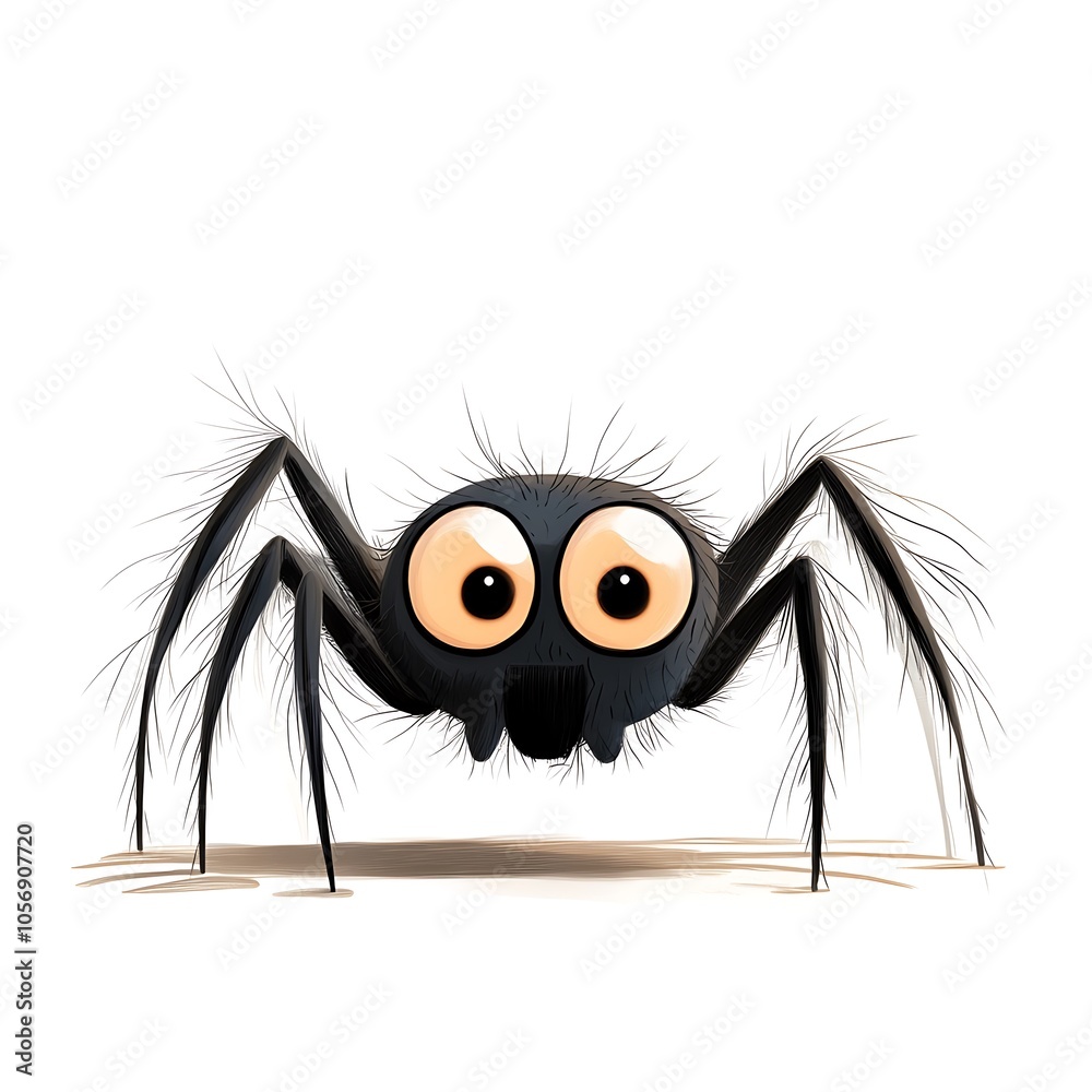 A cartoon spider on a white background. A cartoon spider on a white background.