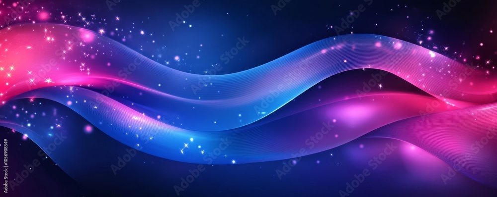 Fototapeta premium Abstract Glowing Waves Background