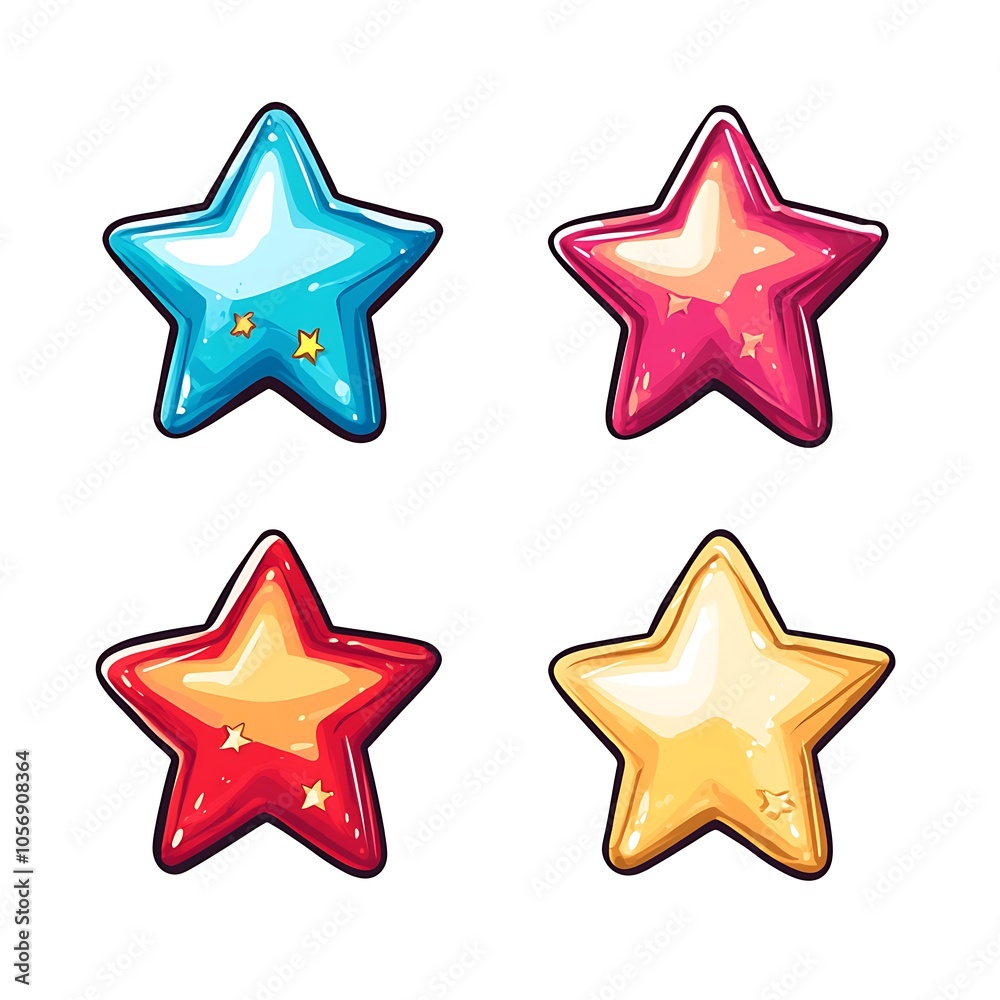 Cartoon star ratings on a white background - Cartoon star ratings on a white background -
