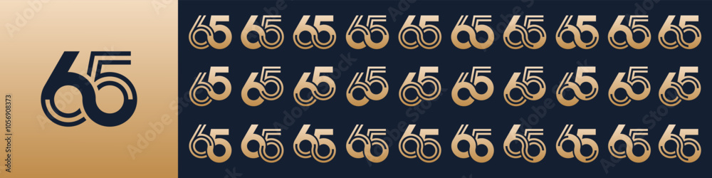 collection of creative number 65 logo designs. abstract sixty-five design vector illustration collection of creative number 65 logo designs. abstract sixty-five design vector illustration