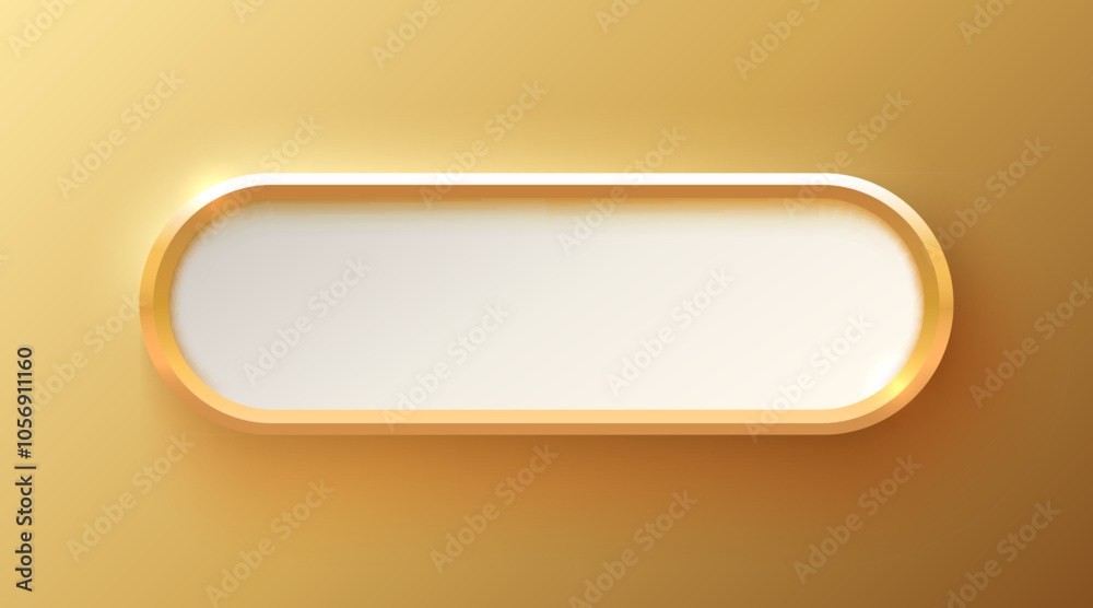Golden frame label, event bar button, gold signboard. Vector illustration Golden frame label, event bar button, gold signboard. Vector illustration