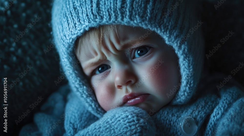 Emotional Isolation Portrait of a Sad Baby Crying Alone Conveying Feelings of Loneliness in Early Childhood Emotional Isolation Portrait of a Sad Baby Crying Alone Conveying Feelings of Loneliness in Early Childhood