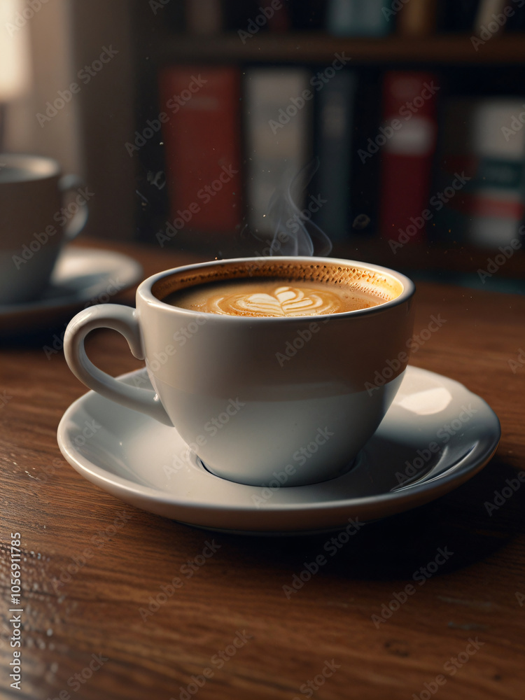 A cup of coffee sits invitingly in a cozy space. A cup of coffee sits invitingly in a cozy space.