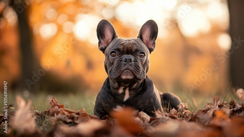 French bulldog striking a pose in an outdoor setting pet photography photo