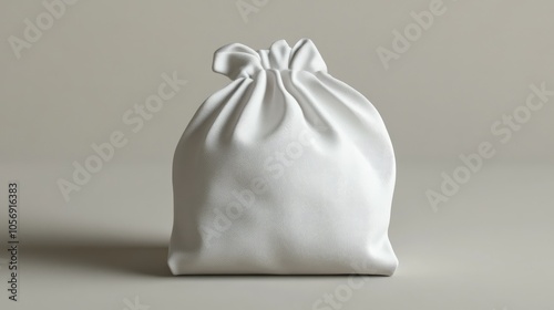 A white fabric bag mock up designed for jewelry and costume accessories