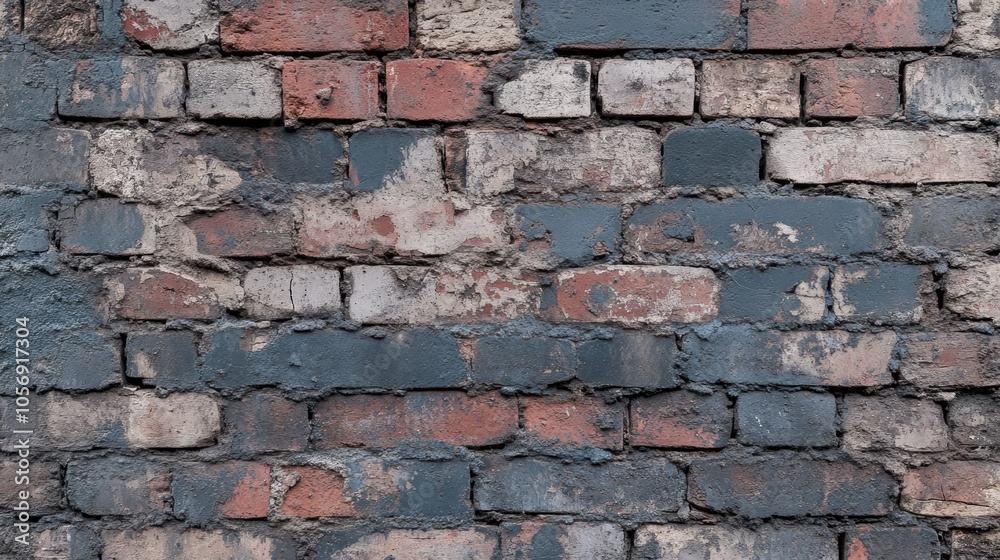 Weathered brick wall with a grunge texture showcasing a rustic aesthetic Weathered brick wall with a grunge texture showcasing a rustic aesthetic