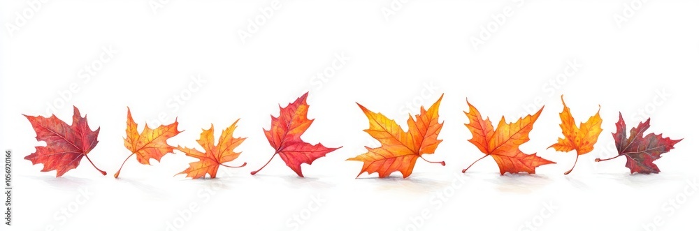 Autumn Maple Leaves Watercolor Autumn Maple Leaves Watercolor