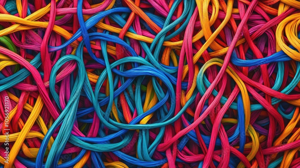 Background created from intertwined colored strings Background created from intertwined colored strings
