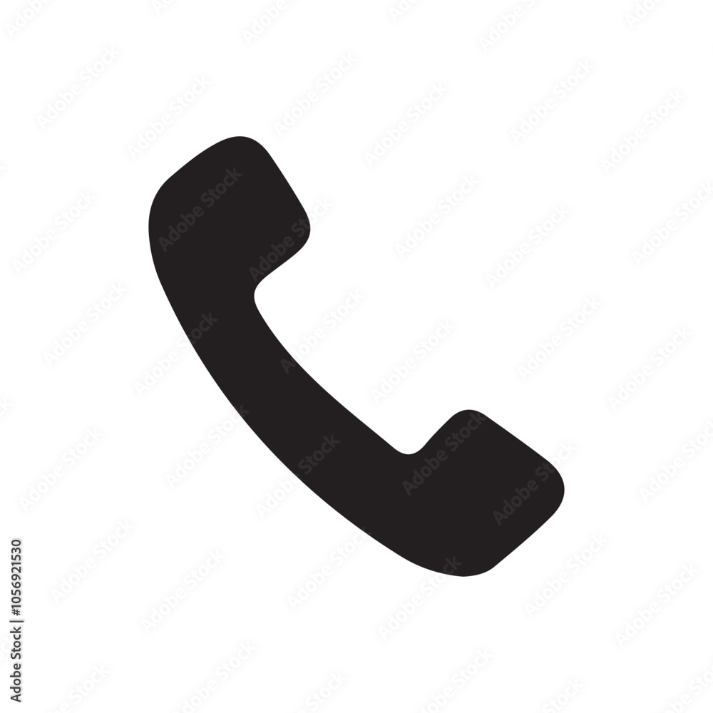 Black call icon vector art on white background Black call icon vector art on white background