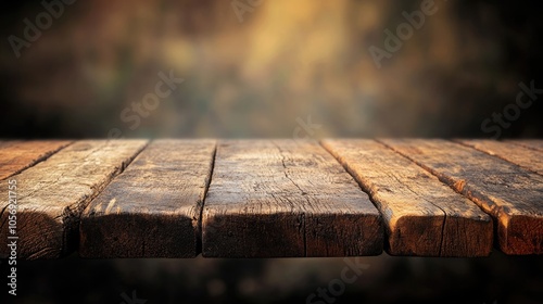 Empty wooden tabletop background ideal for display montages