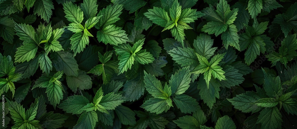 Background From Green Leaves Of Stinging Nettles Background From Green Leaves Of Stinging Nettles