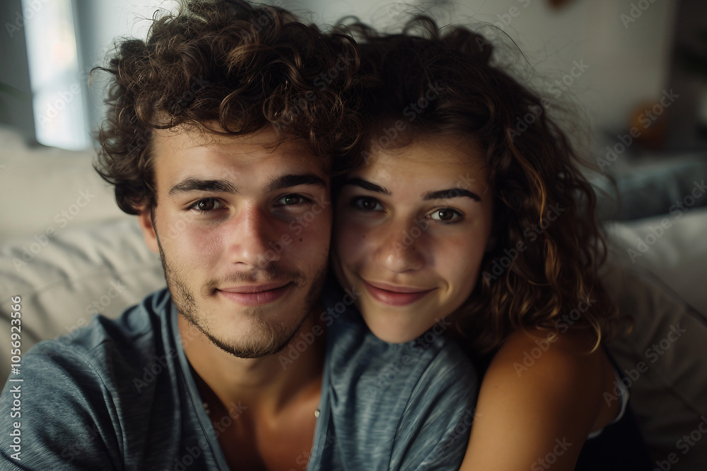 Generative AI Image of Cozy Couple in Love Spending Quality Time Together at Home Generative AI Image of Cozy Couple in Love Spending Quality Time Together at Home