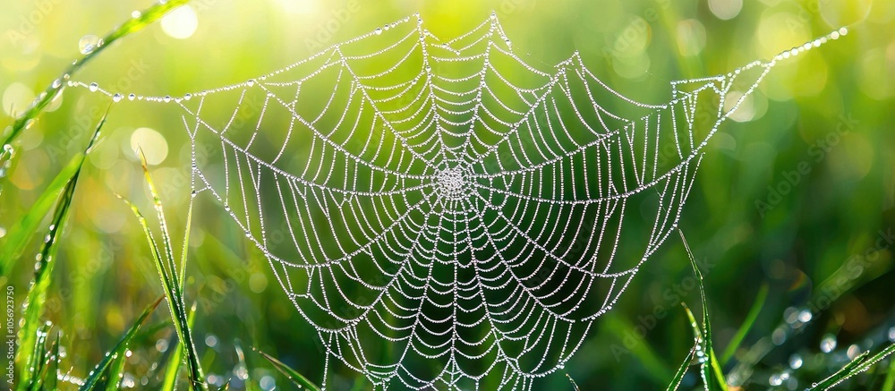 Spider Web In Morning Dew Spider Web In Morning Dew