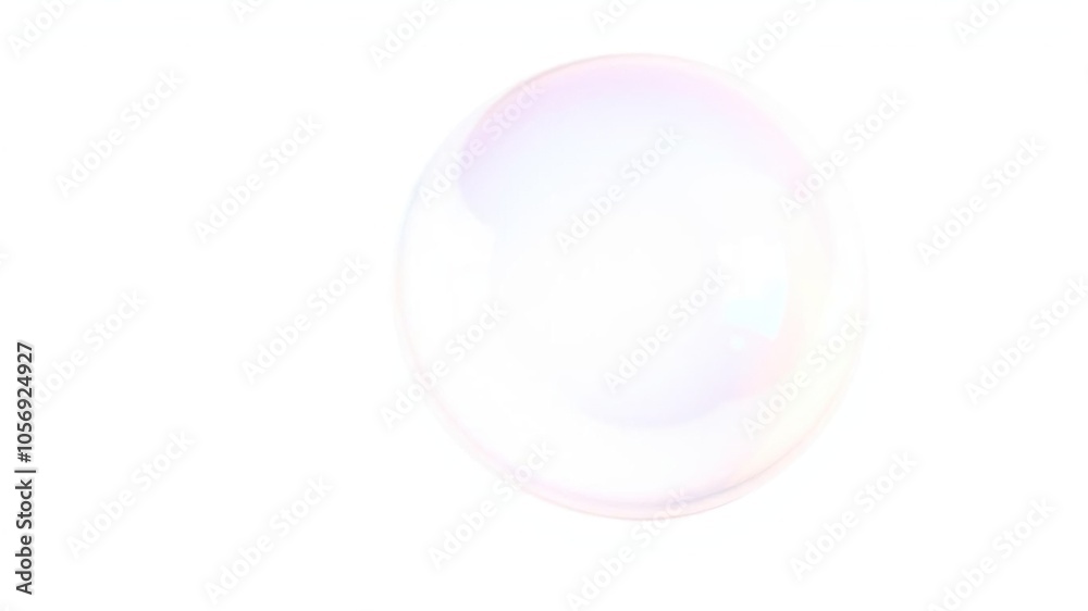 Vibrant soap bubble floating against a clean white background, iridescent, playful Vibrant soap bubble floating against a clean white background, iridescent, playful
