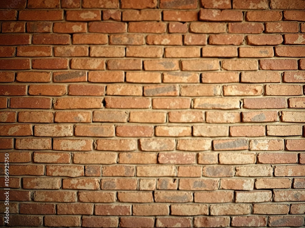 Weathered and rustic brick wall with a vignette effect, urban, exterior, weathered Weathered and rustic brick wall with a vignette effect, urban, exterior, weathered