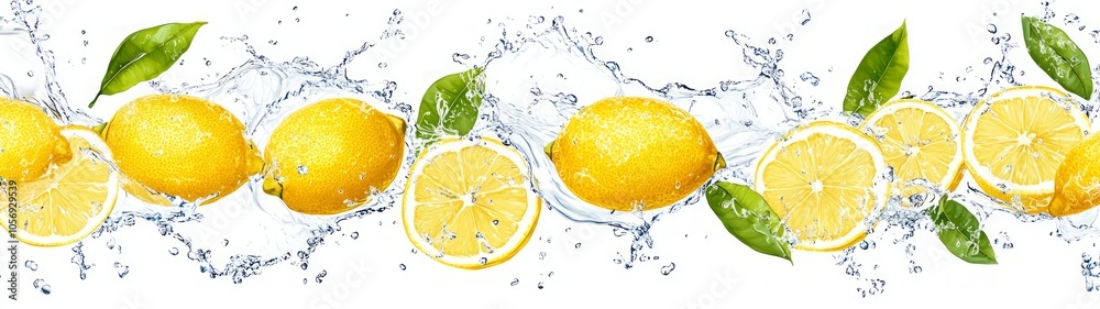 Lemons in Water Splash Lemons in Water Splash