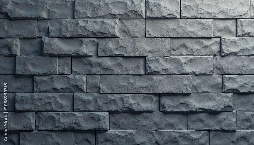 Textured gray stone brick wall background
