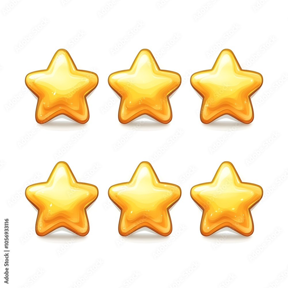 Cartoon star ratings on a white background 