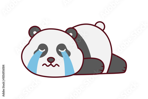 Cute Crying Panda Illustration