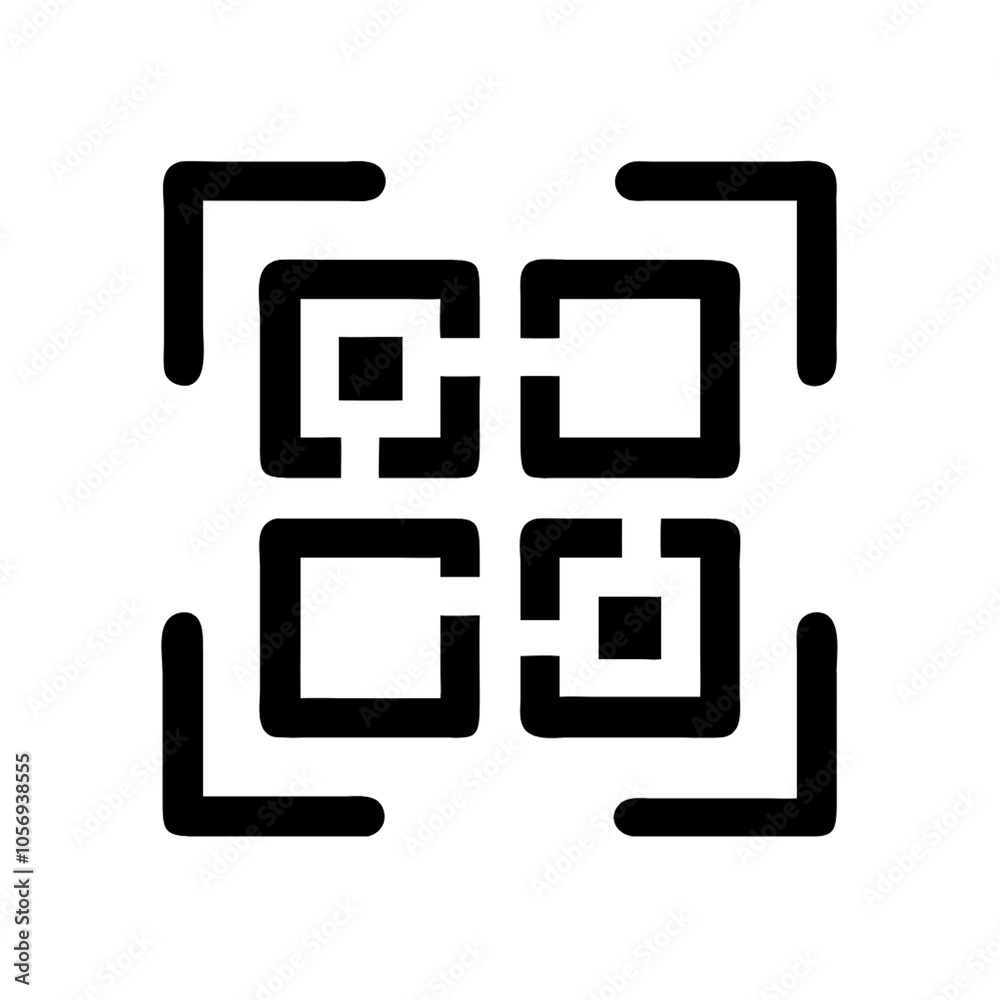 Simple black QR code, sharp and minimalistic, suitable for quick scanning and functional aesthetics, set against a transparent background Simple black QR code, sharp and minimalistic, suitable for quick scanning and functional aesthetics, set against a transparent background