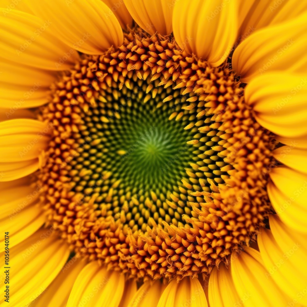 a close up of a sunflower with a green center a close up of a sunflower with a green center