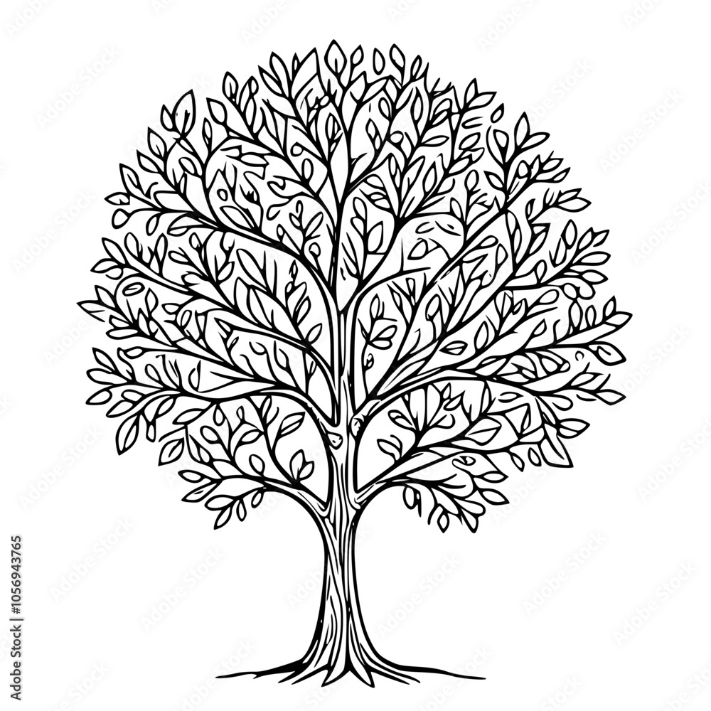Obraz premium Vector tree illustration on transparent background