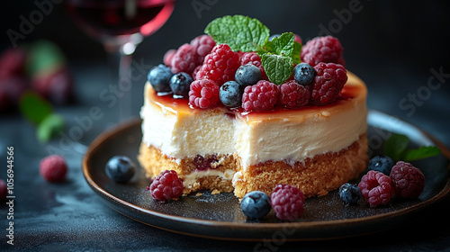 Wallpaper Mural cheesecake with berries Torontodigital.ca