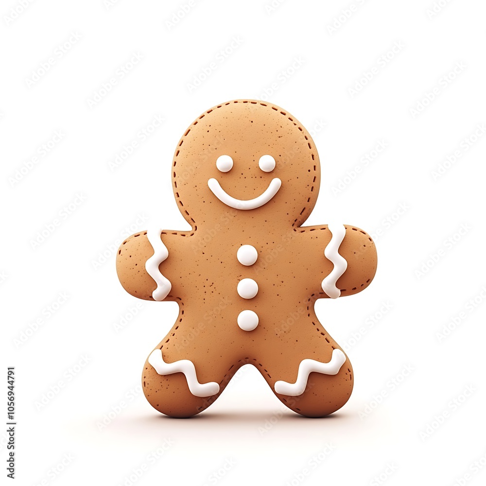 Cartoon gingerbread man on a white background. Cartoon gingerbread man on a white background.
