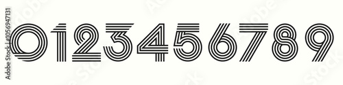 set of creative number 1 to 10 logo designs. abstract number black color design vector illustration