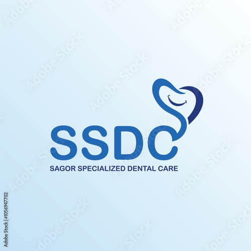 Stylish dental care tooth logo business template
