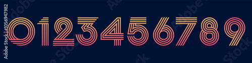 set of creative number 1 to 10 logo designs. abstract number colorful design vector illustration
