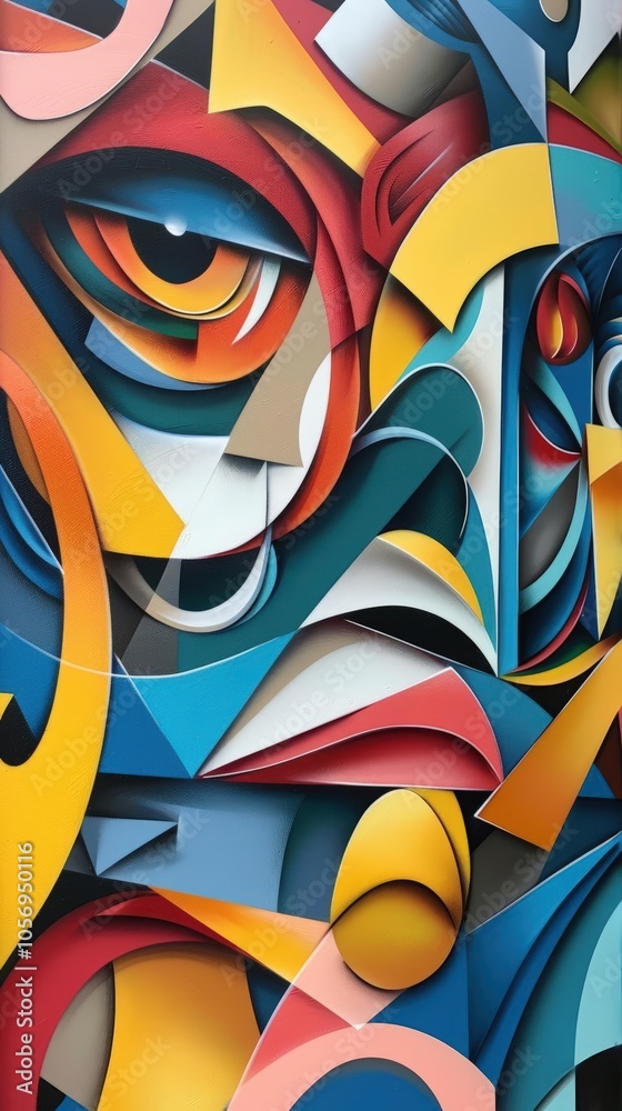 Capture the essence of surrealism and cubism in a street art mural, with dynamic shapes and vibrant colors popping out from unexpected wide-angle camera angles Capture the essence of surrealism and cubism in a street art mural, with dynamic shapes and vibrant colors popping out from unexpected wide-angle camera angles