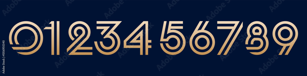 set of creative number 1 to 10 logo designs. abstract number gold color design vector illustration set of creative number 1 to 10 logo designs. abstract number gold color design vector illustration